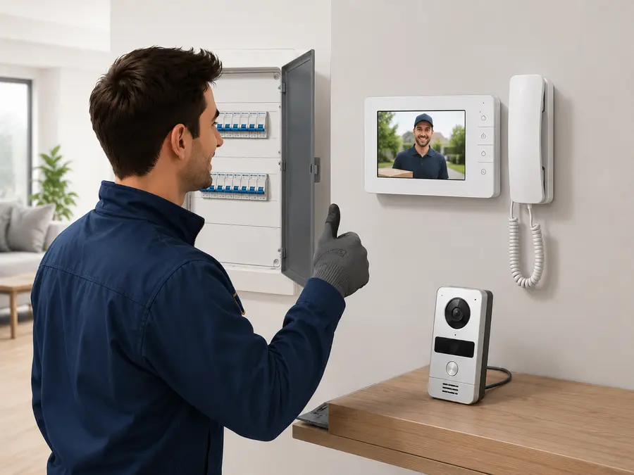 Probar imagen, sonido y apertura del videoportero instalado