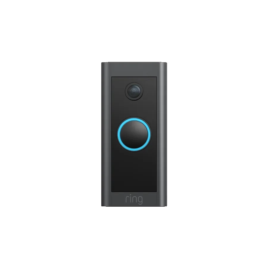 Ring Video Doorbell Wired negro con botón circular iluminado