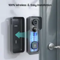 Videotimbre BOIFUN J1 con cámara, campanilla interior y vista desde el móvil